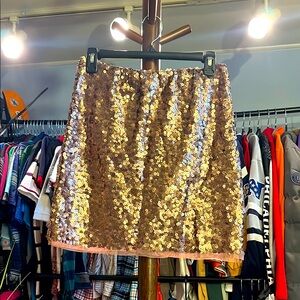 Lauren Conrad Sequin Gold Skirt